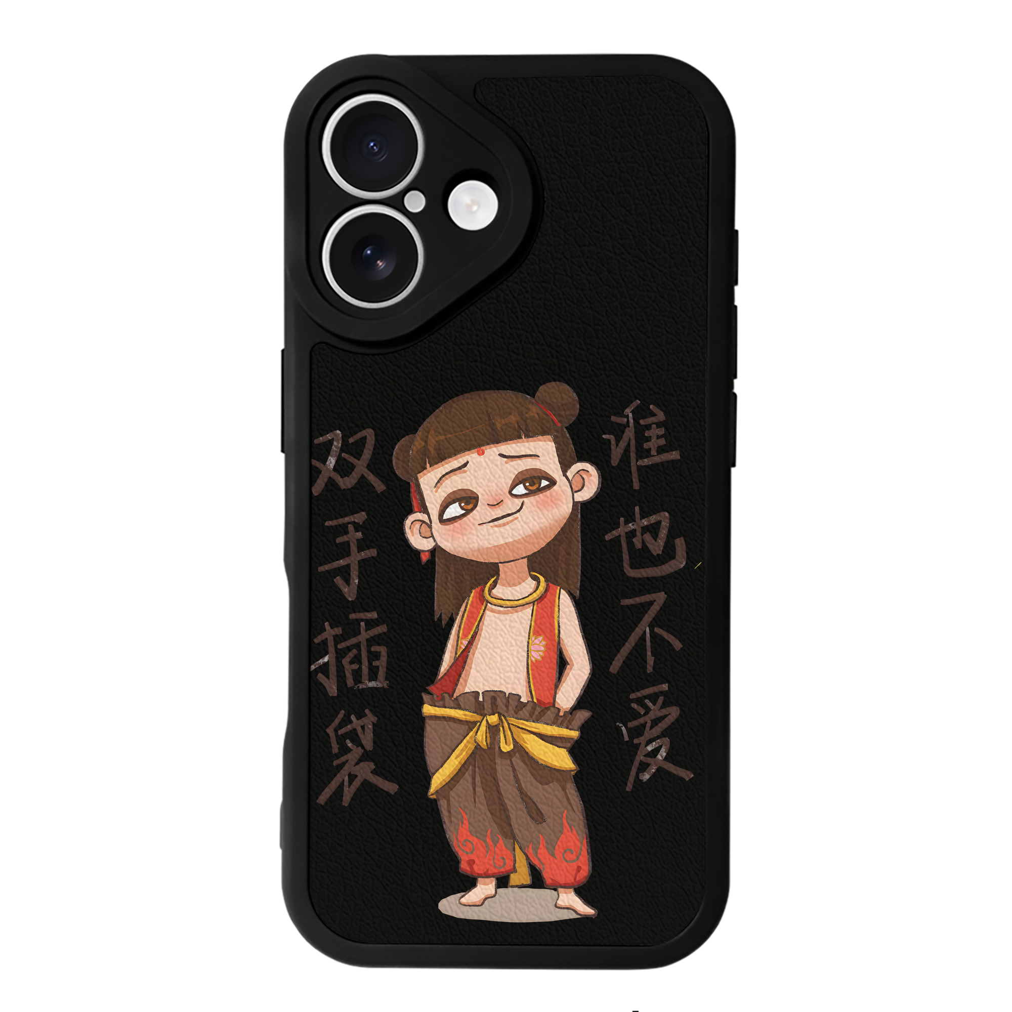 （画像用） Ne Zha 2 ナタ 魔童の大暴れ 【iPhone 16シリーズ対応】シリコンスマホケース（レザー調） 材質：シリコン
